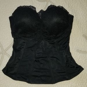 Black bra with plastic boning